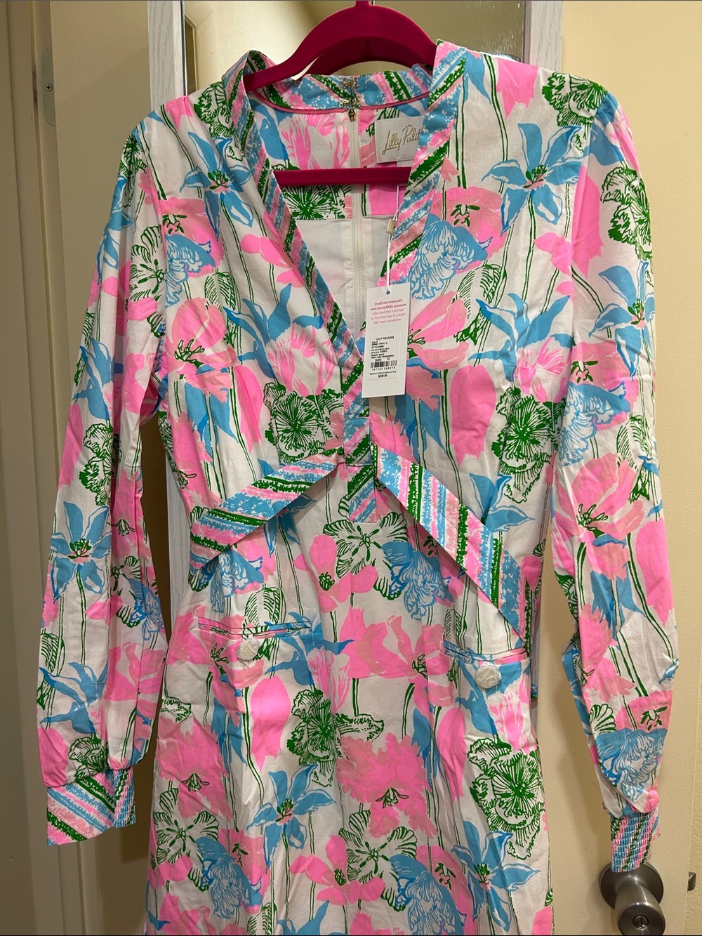 Lilly Pulitzer Floral dress in Pink, Blue & Green-Philipa Stretch Dress